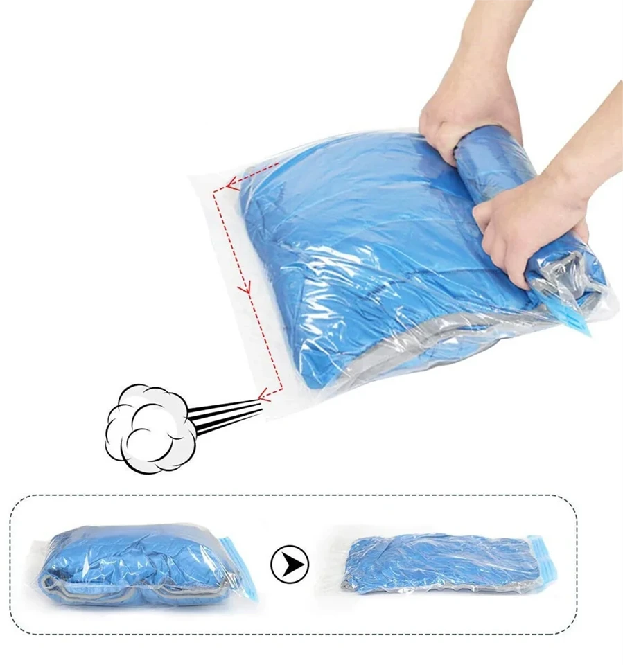 Többször felhasználható vákuumzsák ágyneműk és ruhák praktikus tárolására - 70 x 100 cm