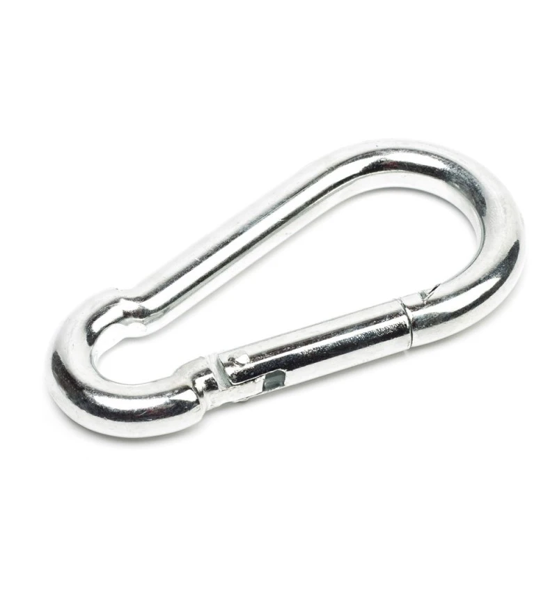 Rugós fém karabiner hegymászáshoz, barlangászathoz, vitorlázáshoz - 8 x 40 x 80 mm