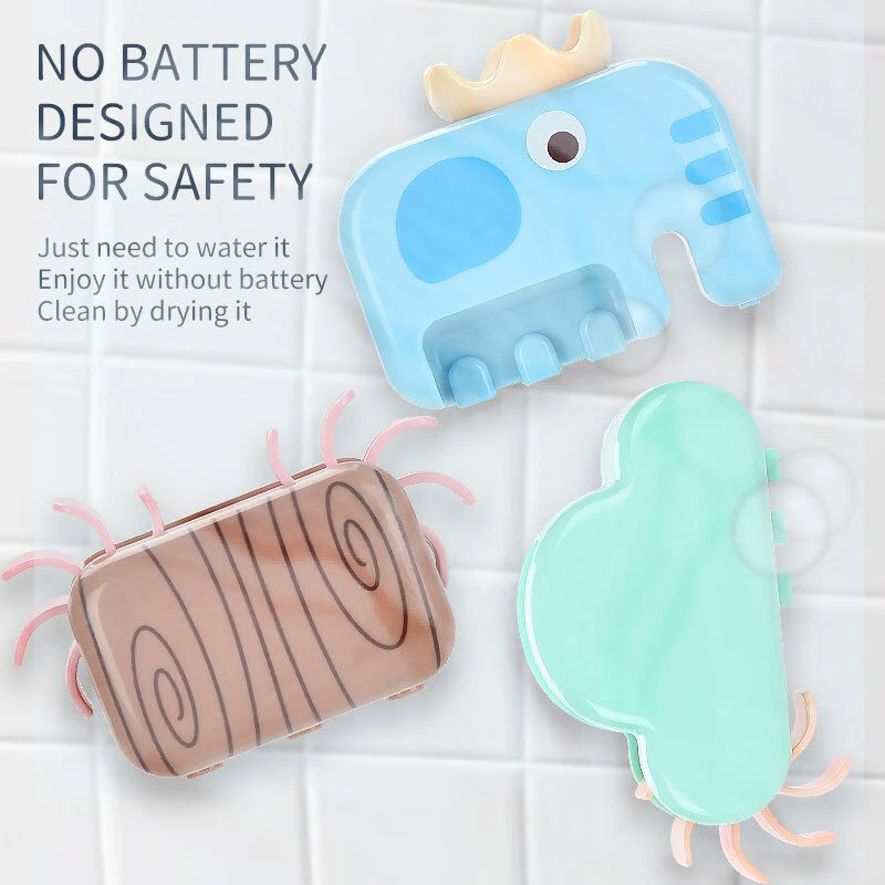 8 részes, vízesést imitáló fürdőjáték vidám állatfigurákkal - elem nélkül működő készségfejlesztő kádjáték forgó kerekekkel élénk színekben