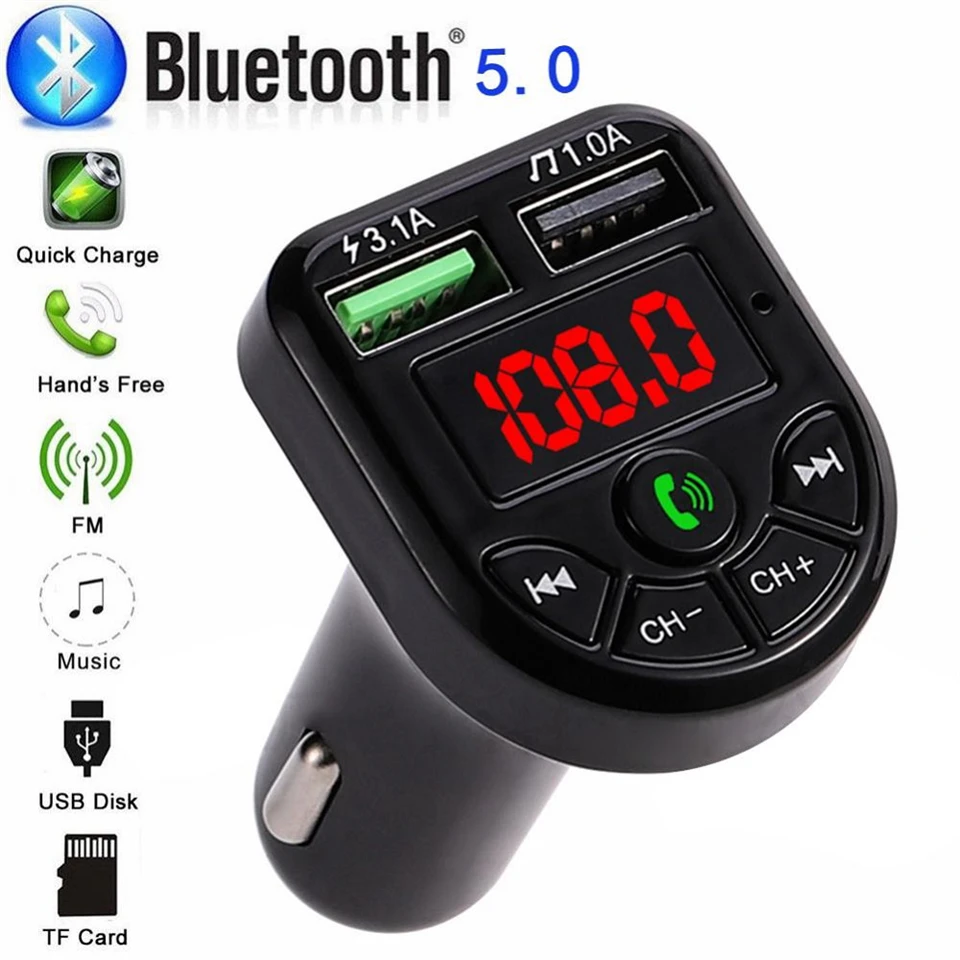 CAR E5 Bluetooth FM transmitter - kihangosító funcióval