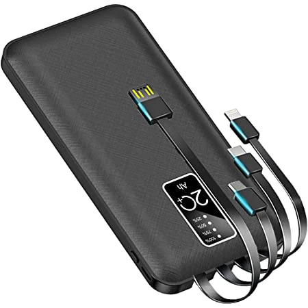 Power bank 4 féle beépített kábellel - 20000 mAh