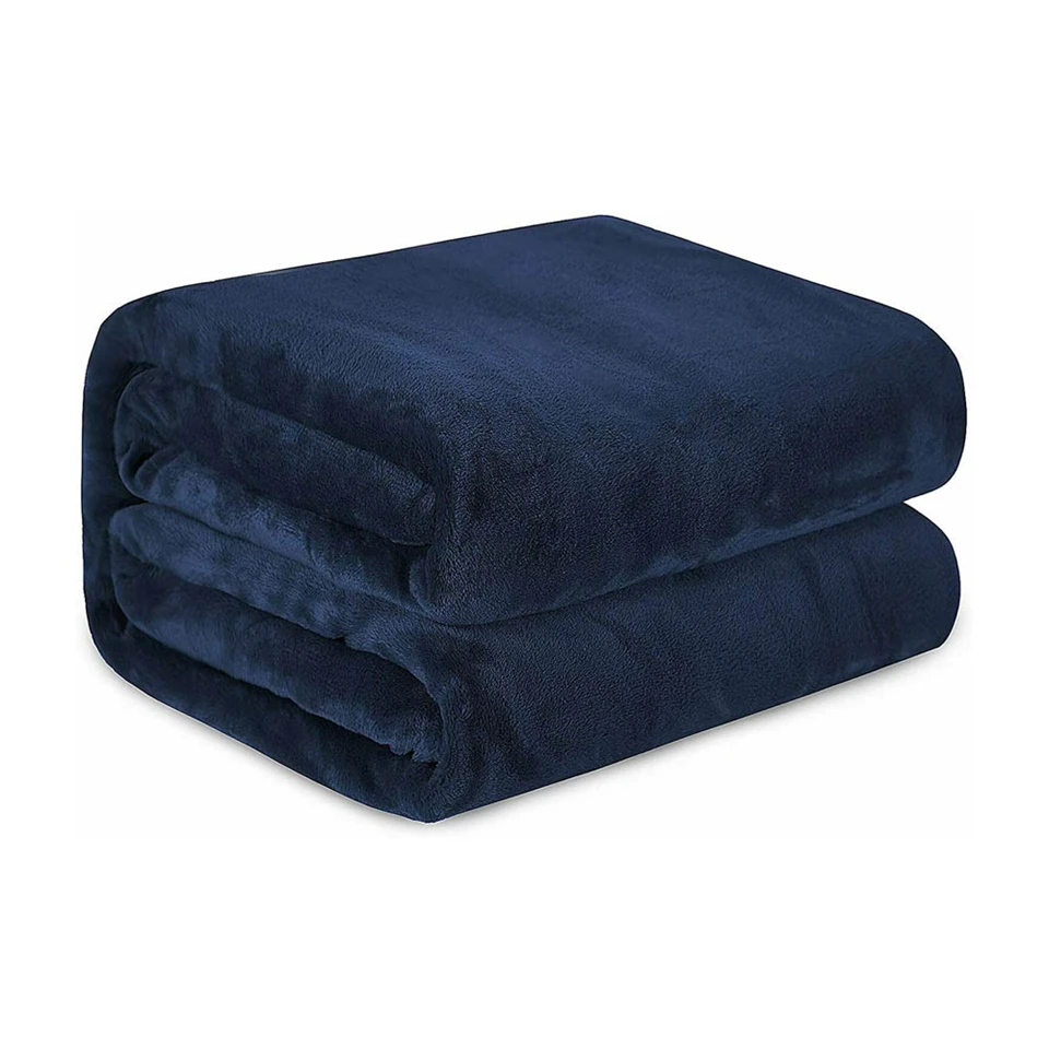 Kellemes tapintású puha plüss takaró - sötétkék pléd, 150*200cm