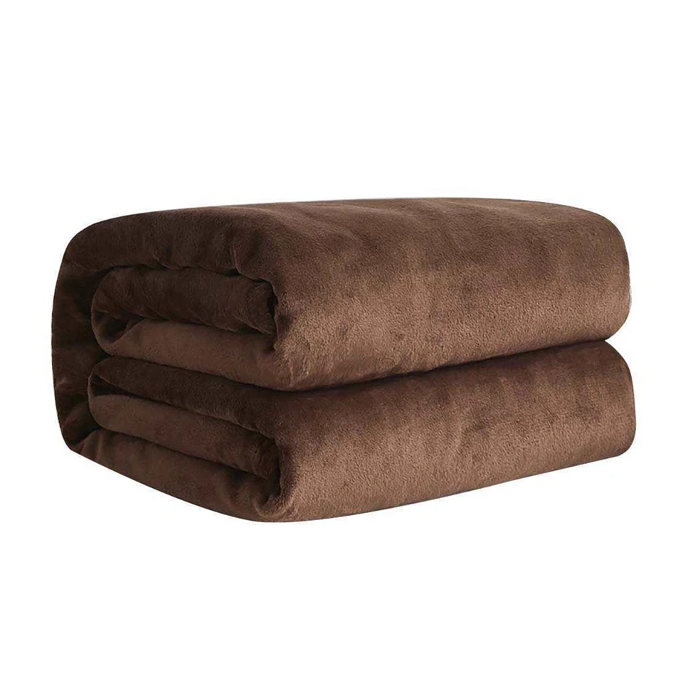 Kellemes tapintású puha plüss takaró - sötétbarna pléd, 200*230cm