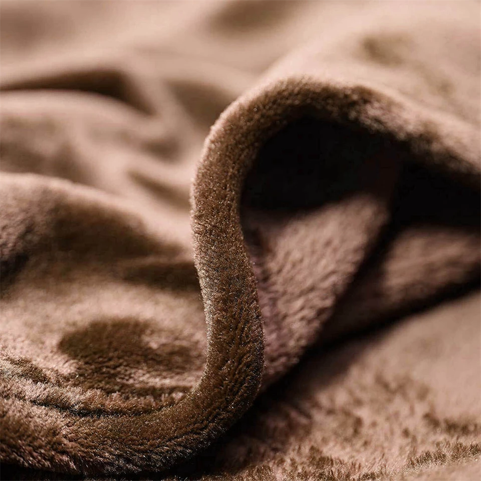 Kellemes tapintású puha plüss takaró - sötétbarna pléd, 200*230cm