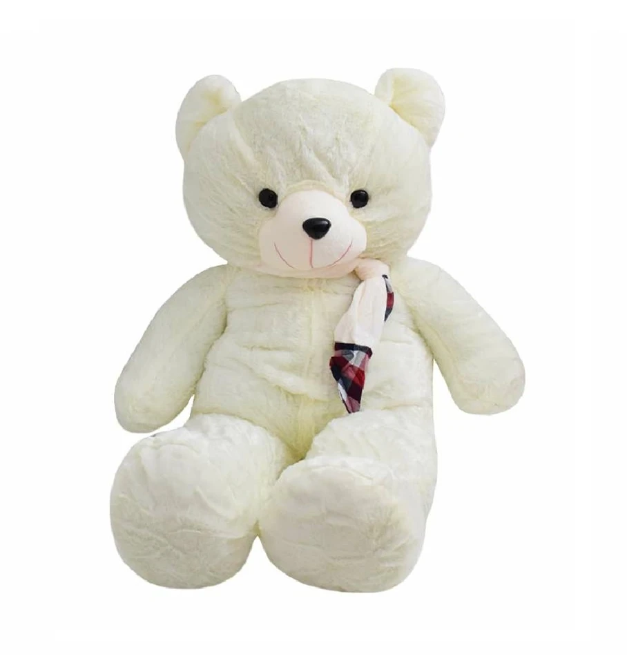 Hatalmas, pihe-puha, selymes tapintású plüss mackó - törtfehér, 160 cm