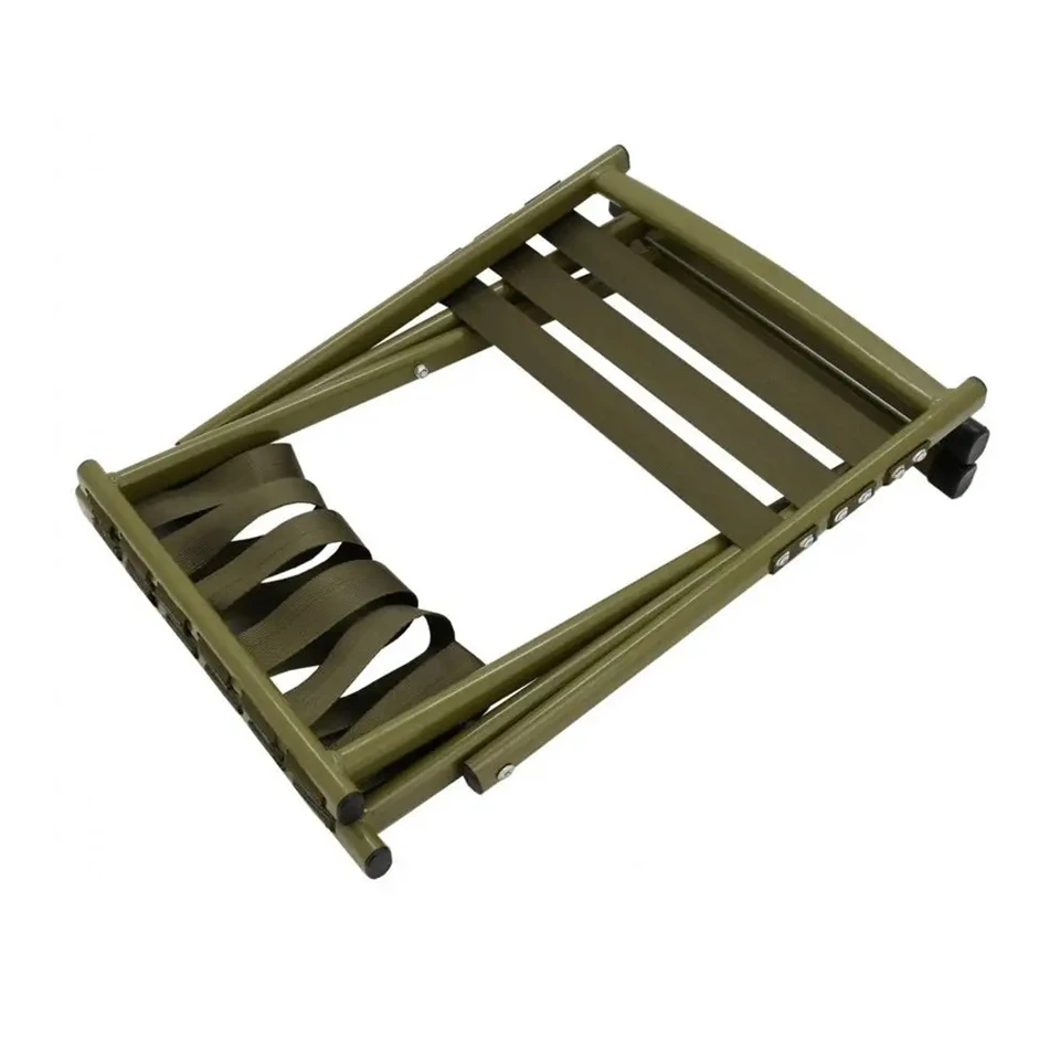 2in1 szék és sámli - háttámlával és háttámla nélkül használható, összecsukható kempingszék fém kerettel - horgász szék 120 kg-ig - khaki