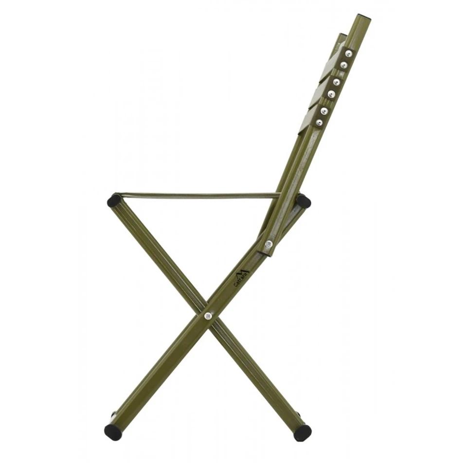 2in1 szék és sámli - háttámlával és háttámla nélkül használható, összecsukható kempingszék fém kerettel - horgász szék 120 kg-ig - khaki