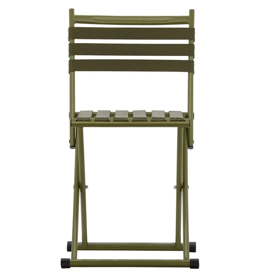 2in1 szék és sámli - háttámlával és háttámla nélkül használható, összecsukható kempingszék fém kerettel - horgász szék 120 kg-ig - khaki