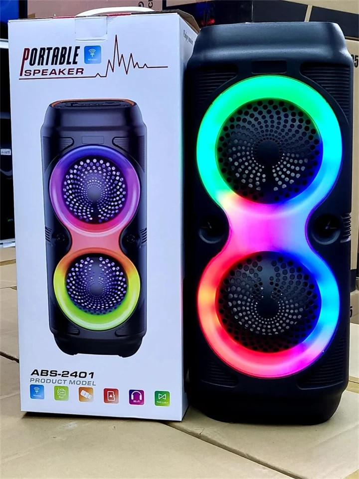 ABS-2401 Bluetooth party hangfal 1800 mAh akkumulátorral, lenyűgöző RGB LED fényekkel és erős basszussal