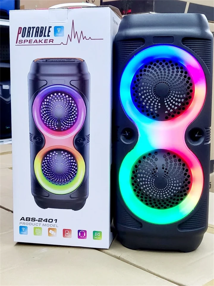 ABS-2401 Bluetooth party hangfal 1800 mAh akkumulátorral, lenyűgöző RGB LED fényekkel és erős basszussal