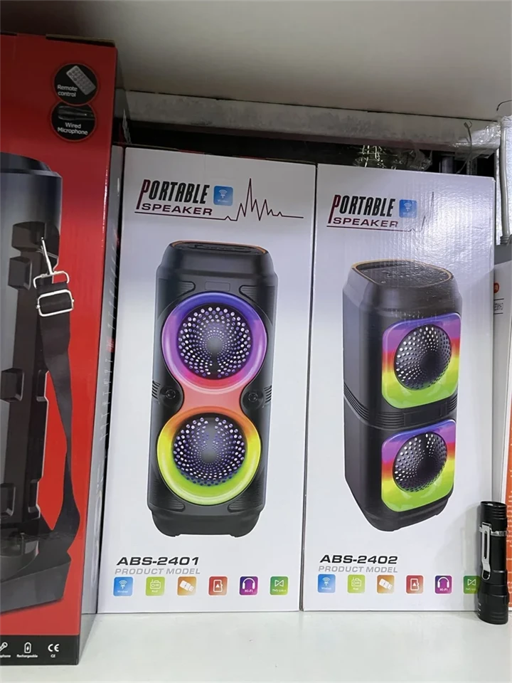ABS-2401 Bluetooth party hangfal 1800 mAh akkumulátorral, lenyűgöző RGB LED fényekkel és erős basszussal