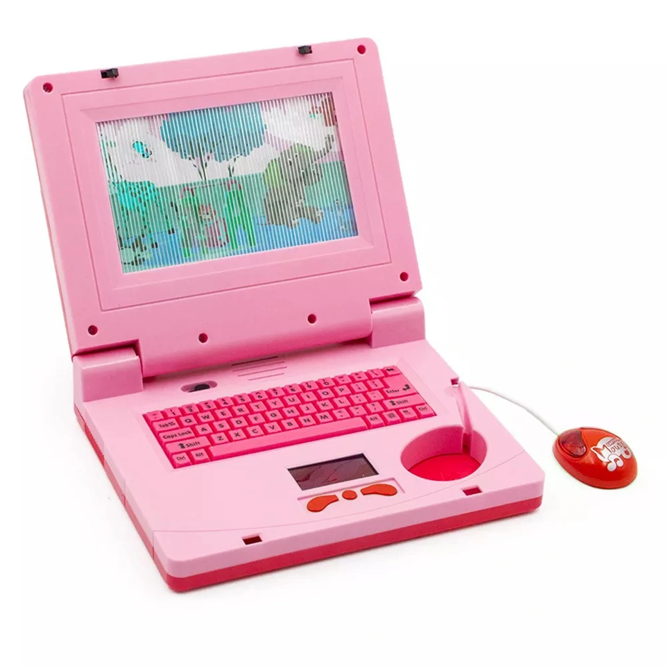Készségfejlesztő játék laptop kisfiúknak- mozgó képernyővel, zenével és fényhatásokkal - kék