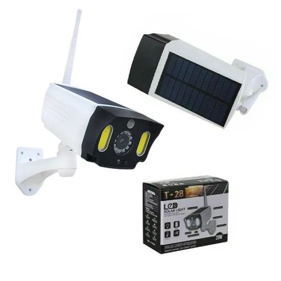 T-28 napelemes, mozgásérzékelős álkamera LED reflektorral, időjárásálló kivitelben - MSK