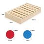 Fából készült táblás ötödölő társasjáték 42 koronggal - készségfejlesztő, logikai társasjáték